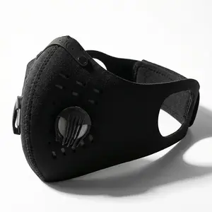 Cyberpunk Techwear Face Mask with Dual Air-Flow Valves, 3D Contour Fit, Structural Nose Beam, Soft Skin-Friendly Quick Fastening Strap, Breathable Tactical Streetwear Goth Face Cover for Sports Dance Commuting