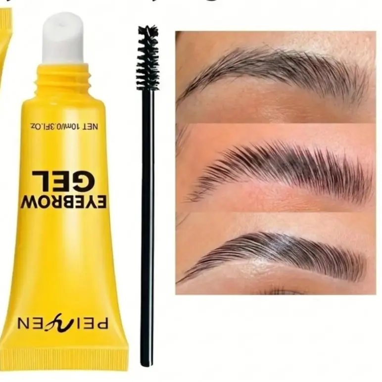 Strong Hold Waterproof Eyebrow Styling Gel, Eyebrow Styling Adhesive Tape Brush & 3D Brow Shaping Gel, Waterproof & Sweat-Resistant, Transparent Gel for Natural Look, All Light Types
