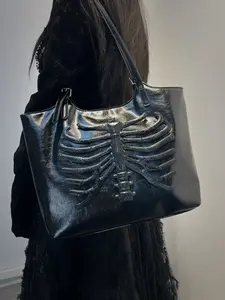 Punk Skull Chest Bag, Gothic Dark Style Crossbody Shoulder Bag, Unisex Casual Daily Use, Durable & Stylish Design, Perfect Gift Idea