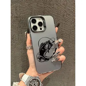 Fishing - Bass Pattern Colorful Silver Phone Case, Anti - Drop, Anti - Slip And Shockproof, Fully Protect The Mobile Phone,Suitable For IPhone17/IPhone17 Air/IPhone17 Pro/IPhone17 Pro Max/16 Pro Max/15 Pro Max/14 Pro Max/13 Pro Max/12 Pro Max