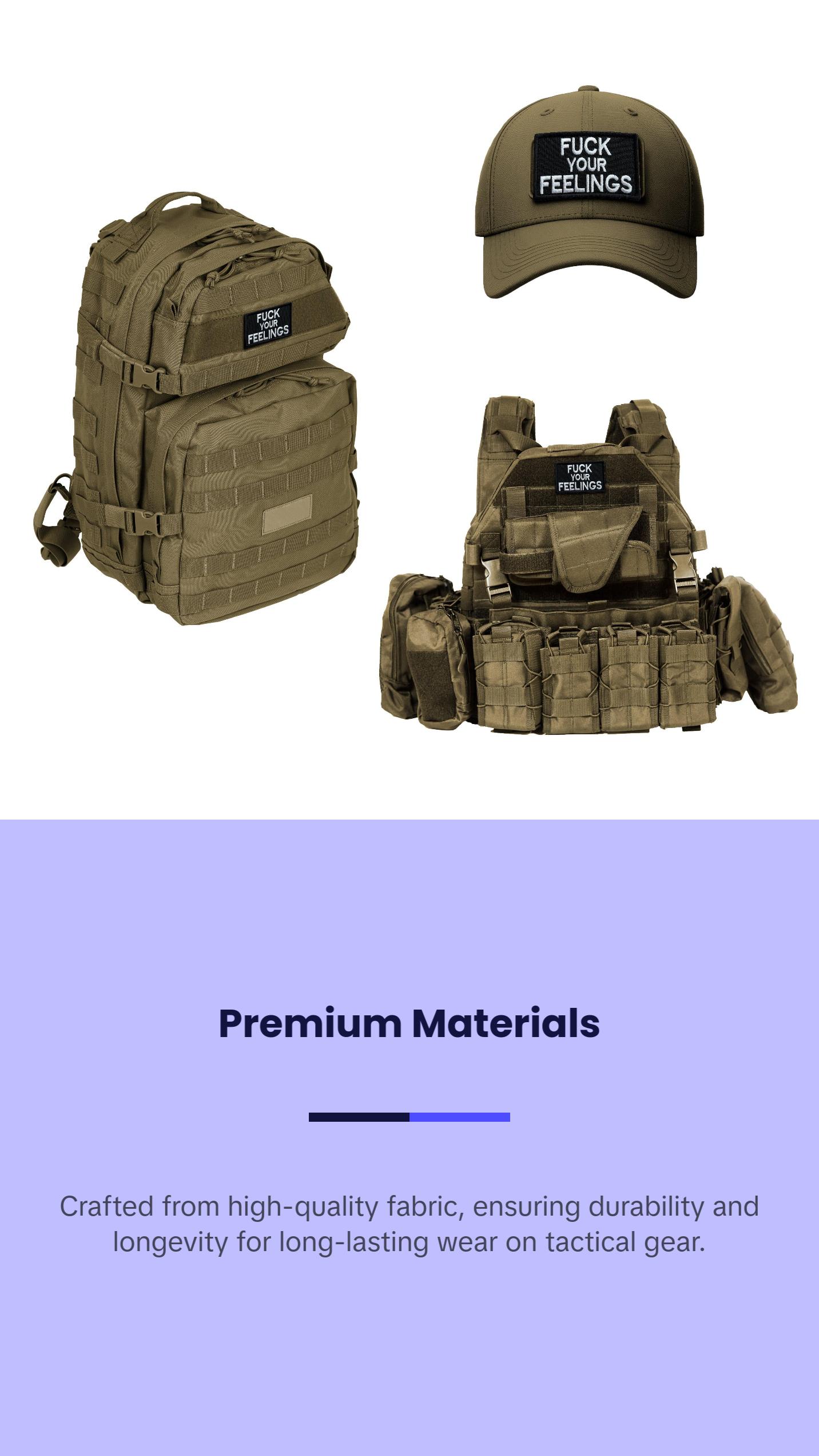 Set of 2 Tactical Patches Fuck Your Feelings Embroidered Hook & Loop Patches Set of 2 Tactical Patches Fuck Your Feelings Embroidered Hook & Loop Patches