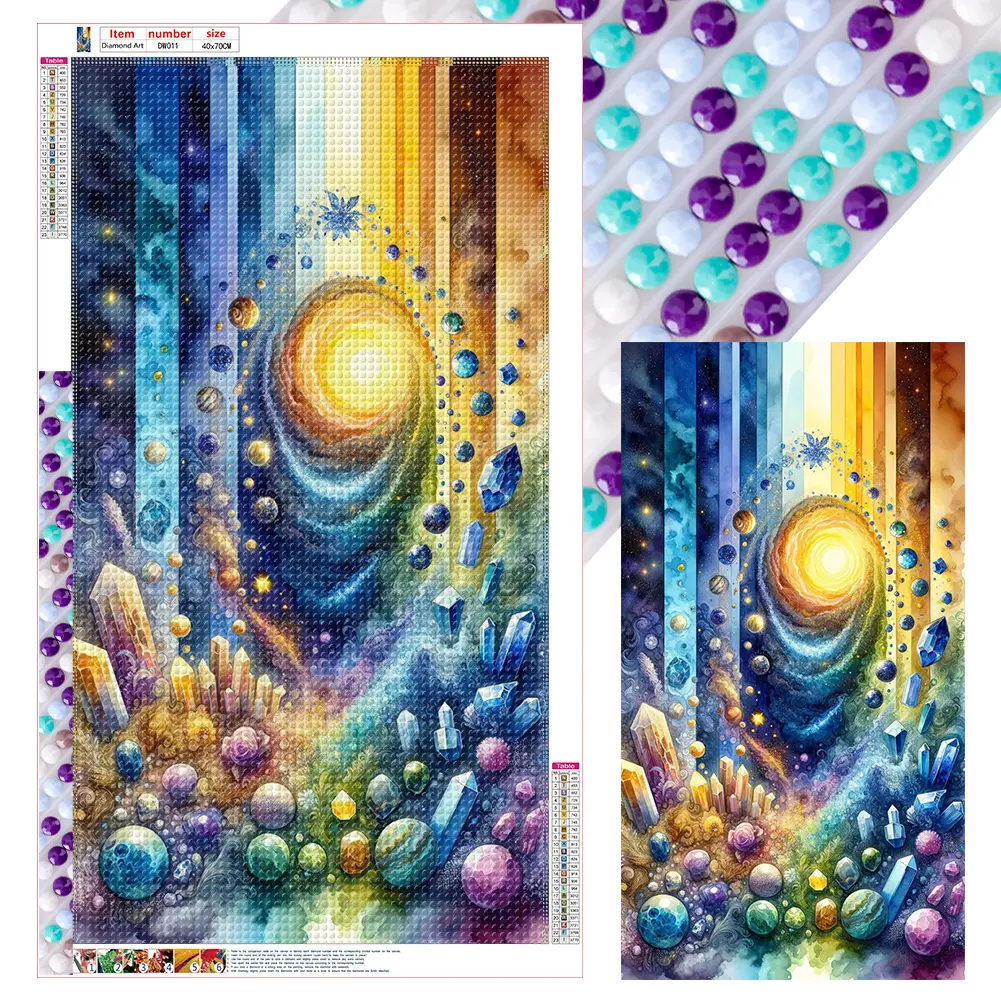 5D DIY Full Round Drill Diamond Painting Mountain Mine Wall Art Craft40x70cm