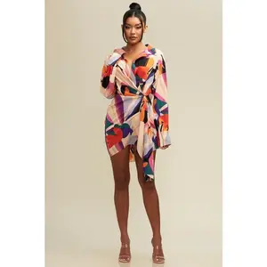 POSH ABSTRACT PRINT TAIL SHIRT DRESS
