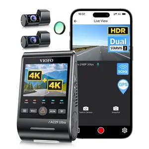 VIOFO A229 Ultra 3 Channel Dash Cam, Dual 4K + 1080P, 210° Fisheye Cabin Car Camera, Triple STARVIS 2 Sensors with Dual 4K HDR, Faster 5GHz Wi-Fi & GPS, Smart Voice Control, Super Night Vision 2.0