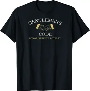 Vintage Man Gentlemans Code Honor Retro Gold T-Shirt - Keylamartine Shop 21B07FN47CRR