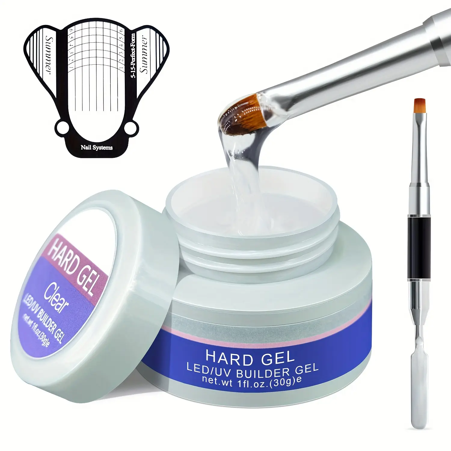 Zopvt LED UV Gel Nail Extension Kit, Hard Gel Builder for Professional Nails, Durable & Long-Lasting Formula, Easy Application at Home, Nail Art, Nail Art Diy