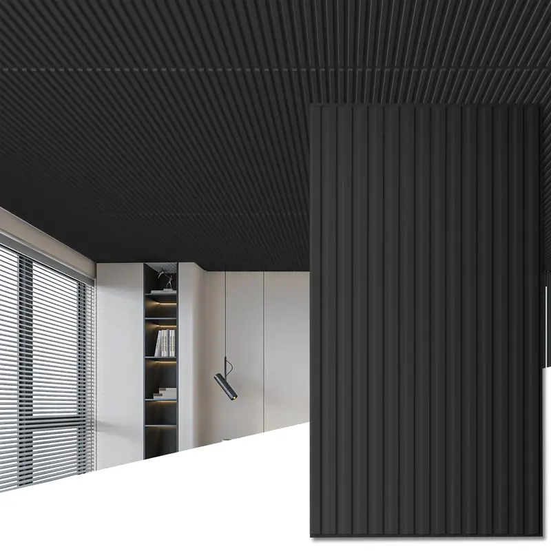 Art3d 12-Pack 24x48in Waterproof PVC 3D Slat Wall/Ceiling Tiles - 3D Texture Adds Depth, Modern Look, Lightweight, Sturdy, Easy Installation, Easy Customization, Fits 15/16" T-Bar Grids, Commercial/Bedroom Use, 96 Sq Ft Full Coverage