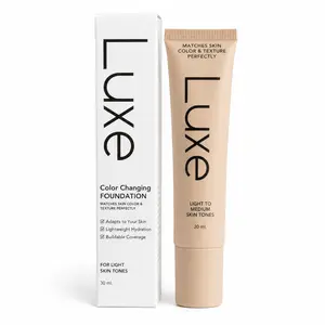 Luxe Color Changing Foundation 30ml, Skin Tone Adjusting Liquid Makeup for Light to Medium Skin Tones, Lightweight Hydrating Formula, Buildable Coverage, Natural Skin-Like Finish, Smooth Daily Face Makeup