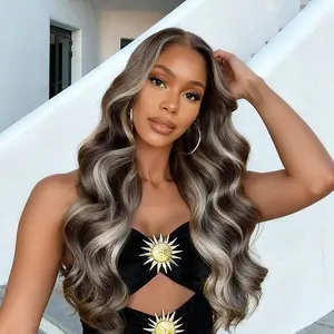 【NEW】Nadula 13x4 Pre everything Dark Brown Ash Brown Balayage Wig with Platinum Blonde Highlights Glueless Human Hair Wig Summervibes TikTokShopStockUp
