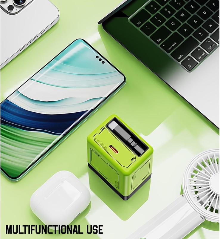 GaN Charger Compatible with 120W Fast Charger with Retractable Type-C and ligting Cable,Portable Adapter for iPhone 16, iPad, MacBook, Multi-Device Fast Charging, Folding Charing Cellphone Electronic Smartphone Green Orange