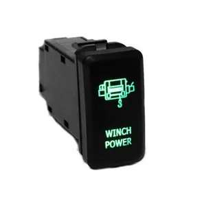 12V Green LED OEM Replacement Push Switch - 12V Compatibility - for Light Bar, Driving Light Applications