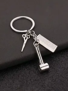 Show your barber pride! This Stylish keychain with scissors, comb, and dryer is the perfect accessory for hairstylists—great for gifts or everyday carry. #HairstylistCharm #BarberLife #ProfessionalAccessory #GiftForStylists