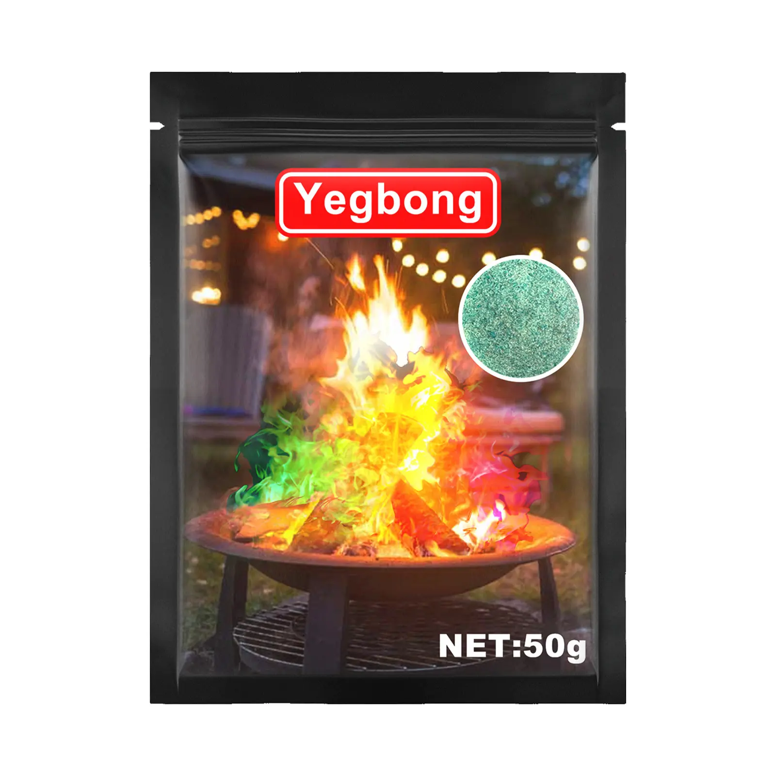 Yegbong Campfire Color Changing Powder, Patio Campfire Powder Party Beach Party Atmosphere Setting Charcoal Metal Utensils Utensils