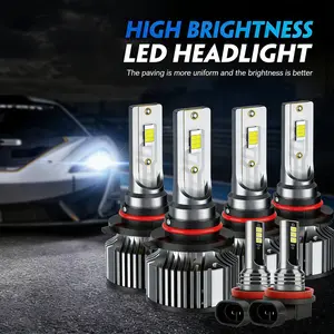 DIY LED Headlight Upgrade Kit 600% Brighter 10000LM 6500K White Light 4PCS 9005 H11 & 6PCS 9005 9006 H11 Plug-and-Play All-in-One Conversion for Cars Trucks