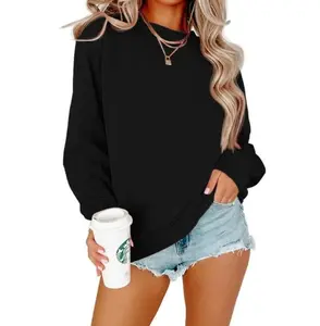 Solid Color Hoodie Crew Neck Long Sleeve Coat