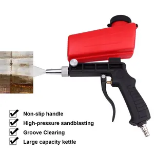 Portable Pneumatic Sandblasting Gun with Plastic Body, Powered Sandblaster – Rust Removal Products for Rust, Paint Removal Tasks