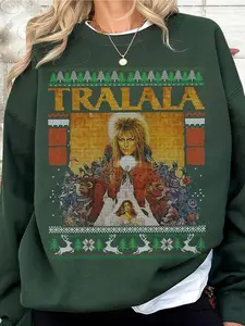 The Labyrinth Tralala Ugly Christmas Sweater The Labyrinth Shirt Jareth The Goblin King Sweatshirt Christmas Movie Tee Christmas Gift 04