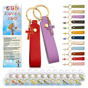 12/24PC Leather Keychains An uplifting accessory perfect for everyday carry, these keychains make a wonderful inspirational gift     they serve as stylish backpack charms and make for exquisite keepsakes or party favors for Christian gatherings,