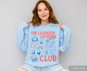 Licensed Listener Sweatshirt, Social Worker Gift, LCSW LMSW MSW Crewneck, Retro Therapist Sweater, Social Work Graduation Gift