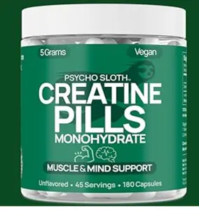 Ultra Pure 200 Mesh Creatine Monohydrate 5g Capsules for Strength Power Muscle Growth and Post Workout Recovery High Absorption Micronized Performance Supplement for Gym Training Exercise and Bodybuilding 45 Servings