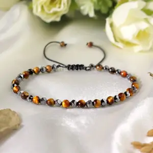Dainty Protection Bracelet Tiger's Eye Hematite Obsidian Bracelet Healing Energy Jewelry free gift pouch
