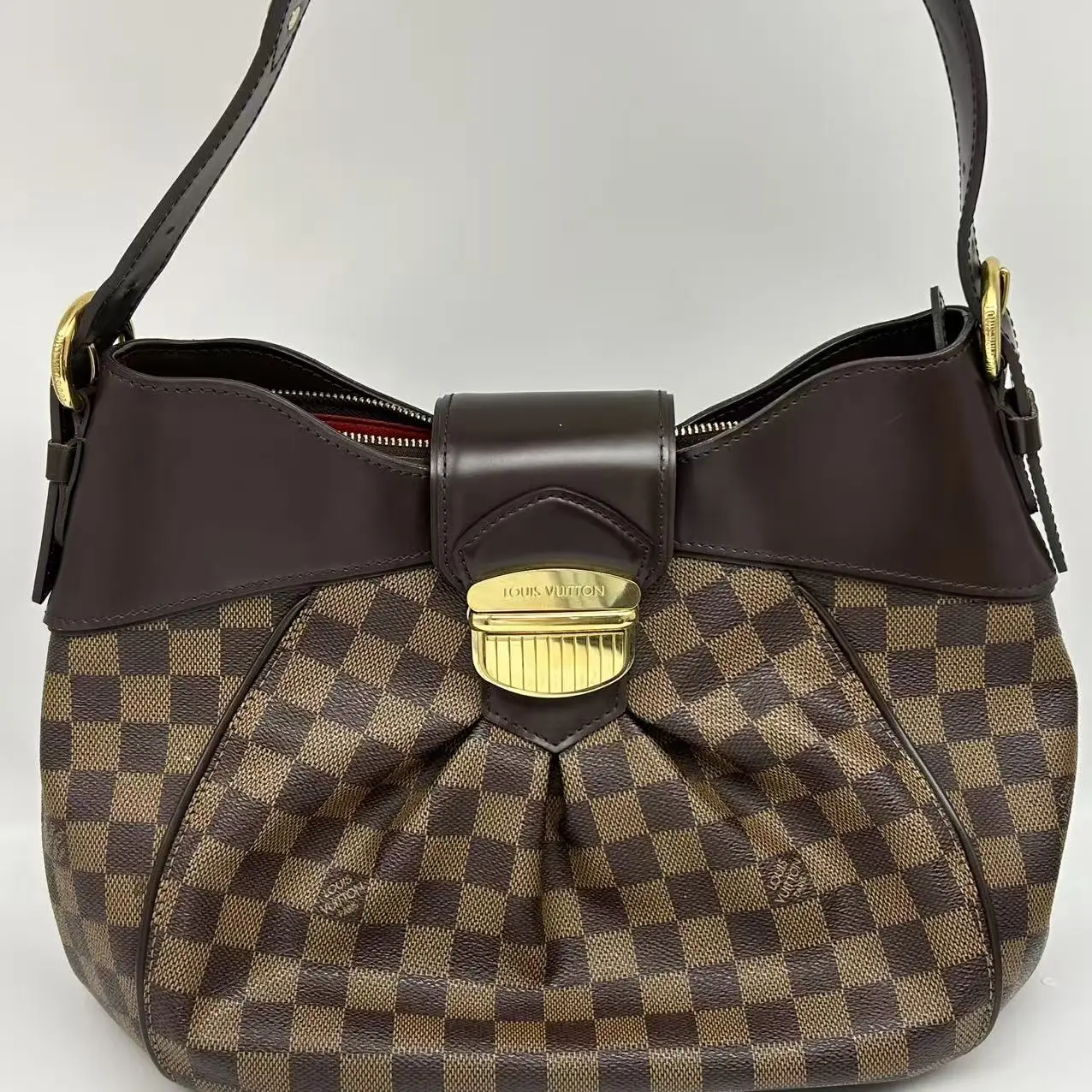 Pre-owned Louis Vuitton LV Damier Ebene Sistina Checkerboard Pattern Purse, Classic Shoulder Bag (Pre Loved Luxury Bag Accessory)