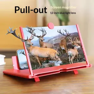 3D Screen Magnifier for Phone Pull Out Design Portable Video Projector with Ultra Clear HD Display Anti Blue Eye Protection for Lazy Movie Watching and Gaming on Bed Couch Travel