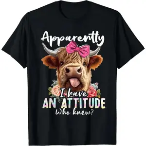 Discover Your Attitude With Sarcasm Highland Cow T-Shirt