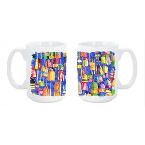 Carolines Treasures  Lobster Bouys Dishwasher Safe Microwavable Ceramic Coffee Mug 15 oz.