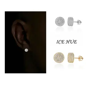 [ICE HUE]18K Gold Vacuum Plated Copper with 5A+ Sri Lanka Zircon Earrings Miami Italy Mexico & Micro Inspired for Women & Men Luxury Jewelry,Daily Wear,Casual Fashion,Gift Idea,Chicano,Classic,Hip Hop,Simple,Sporty Style