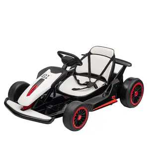 Gaomon 24V Kids Electric Drift Go Kart - White, Adjustable Seat, Dual Motors, LED Lights, Music, Christmas Gift for Ages 6-12