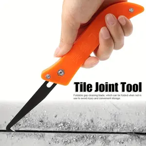 Folding Professional Tile Gap Repair Tool, Hand Tool for Grout Cleaning, Punch Hole Maker, Ergonomic Handle, Durable Metal, No Electricity Required