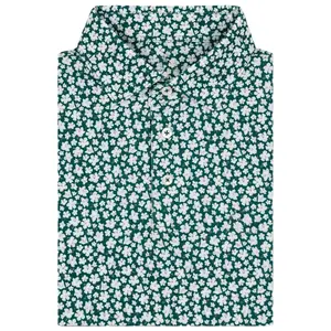 The White Azalea 2.0 Men's Short Sleeve Performance Polo - Fairway Green, Golf Polo Shirt, Men's Short Sleeve Polo, 3D All Over Print Shirt, Gift For Men