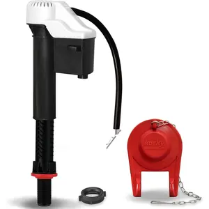 818BP QuietFILL Universal Toilet Fill Valve and Premium Flapper Easy to Install and Quiet, Made in USA, 2 Inch, Black
