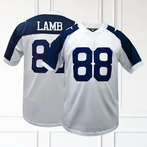 Men's Embroidered American Football Stylish Lightweight Jersey Shirts, Embroidery Sportswear V-Neck Breathable Athletic Top Short Sleeved T-Shirt Perfect for Party Game,Training, Competition,Sports Top Sports Clothing