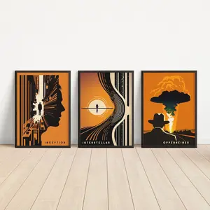 Movie Poster Set: Interstellar, Oppenheimer, Inception,No frame Decor Gift