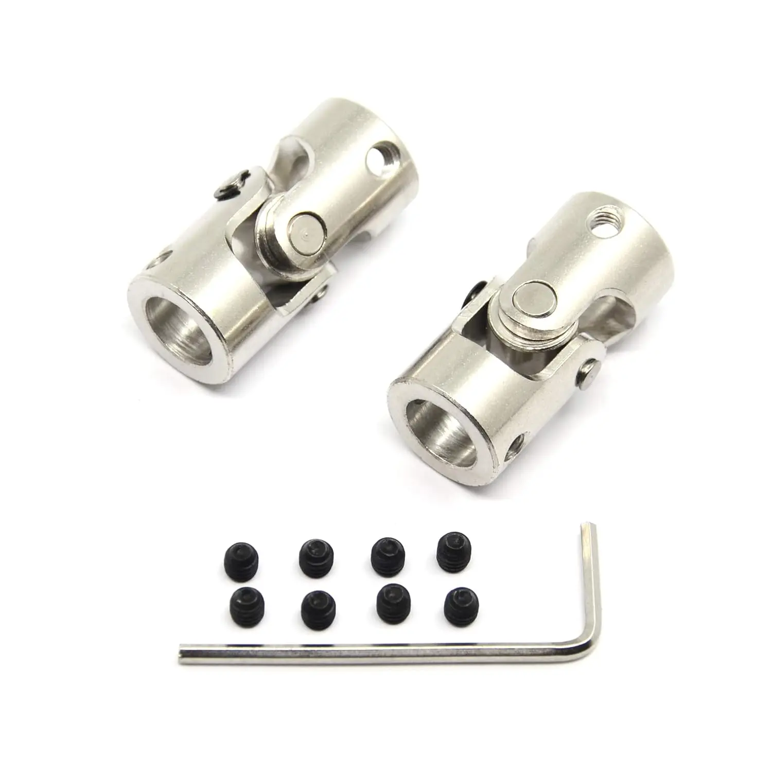 2 count 10mm to 10mm Universal Joint Shaft Coupling with Screws for