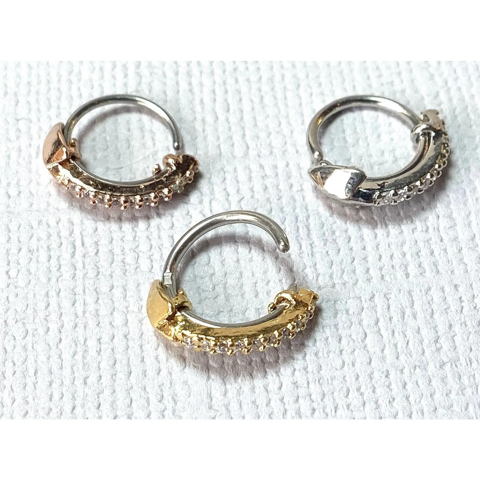 1pc Bendable CZ Gem Arrow Nose Hoop / Cartilage Ring Rook Daith Helix Tragus