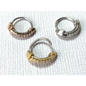 1pc Bendable CZ Gem Arrow Nose Hoop / Cartilage Ring Rook Daith Helix Tragus