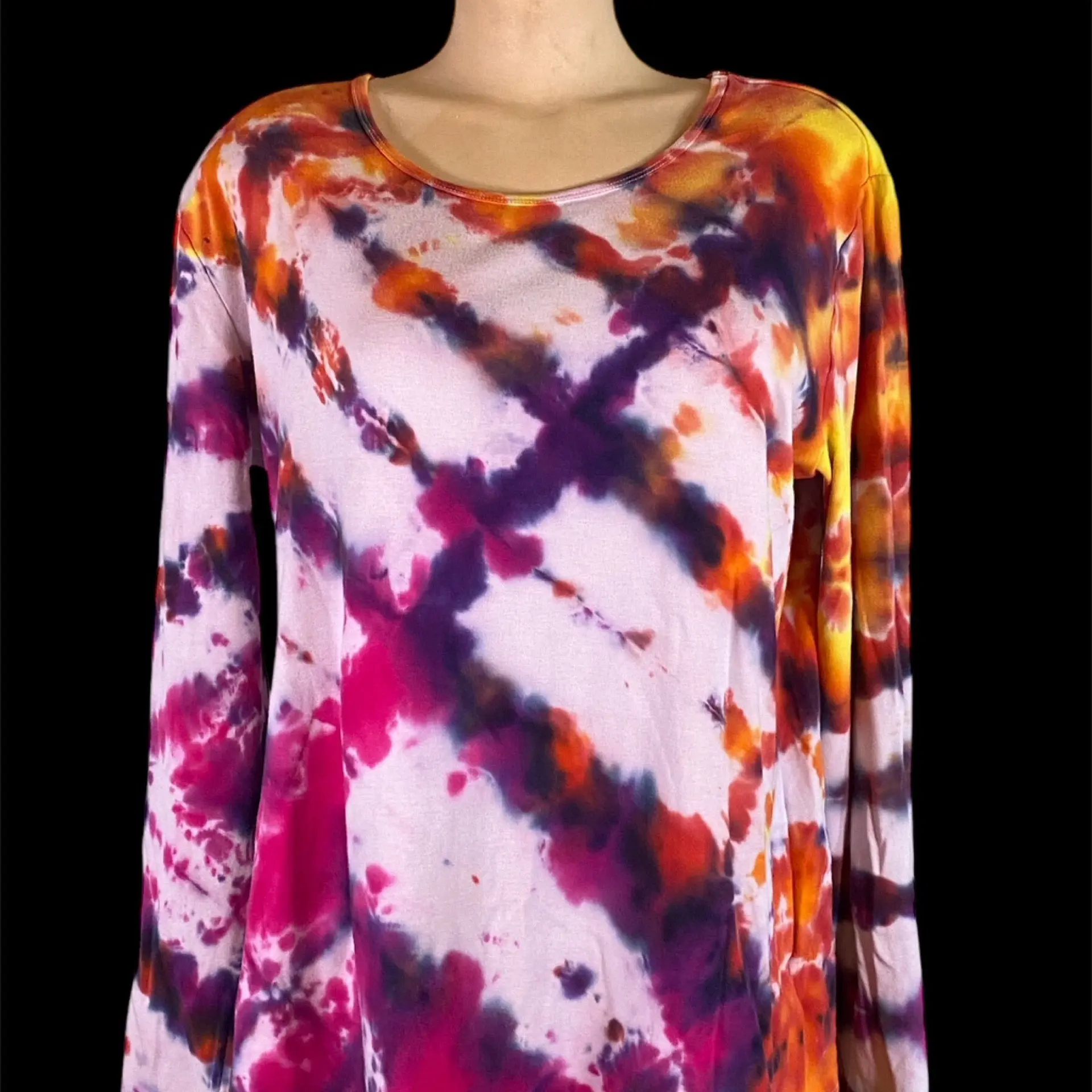 Faded Glory Women’s XL Long Sleeve Up Cycled Tie Dye Shirt