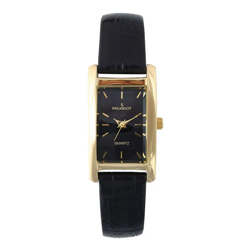 Peugeot Women's 34x20mm Contour Dress Watch Black Leather Strap - TikTok  Shop