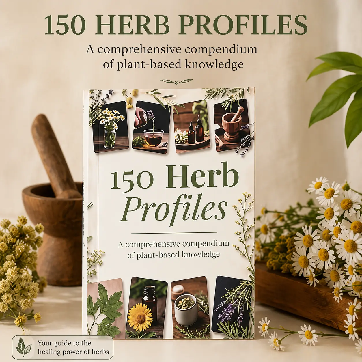 English Softcover 150 Herb Profiles Book – Herbal Medicine Guide with Medicinal Plants, Natural Remedies Encyclopedia, Plant Identification, Healing Properties, Practical References, Lifestyle & Health & Fitness Book for Explorers & Beginners