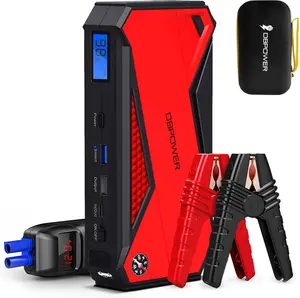 DBPOWER Car Jump Starter, 1600A Peak 18000mAh Portable Power Pack for Up to 7.2L Gas and 5.5L Diesel Engines, 12V Auto Battery Booster with LCD Display, Compass, LED Light and Type C Port car carplay android mini gps wireless car audio car diffuser