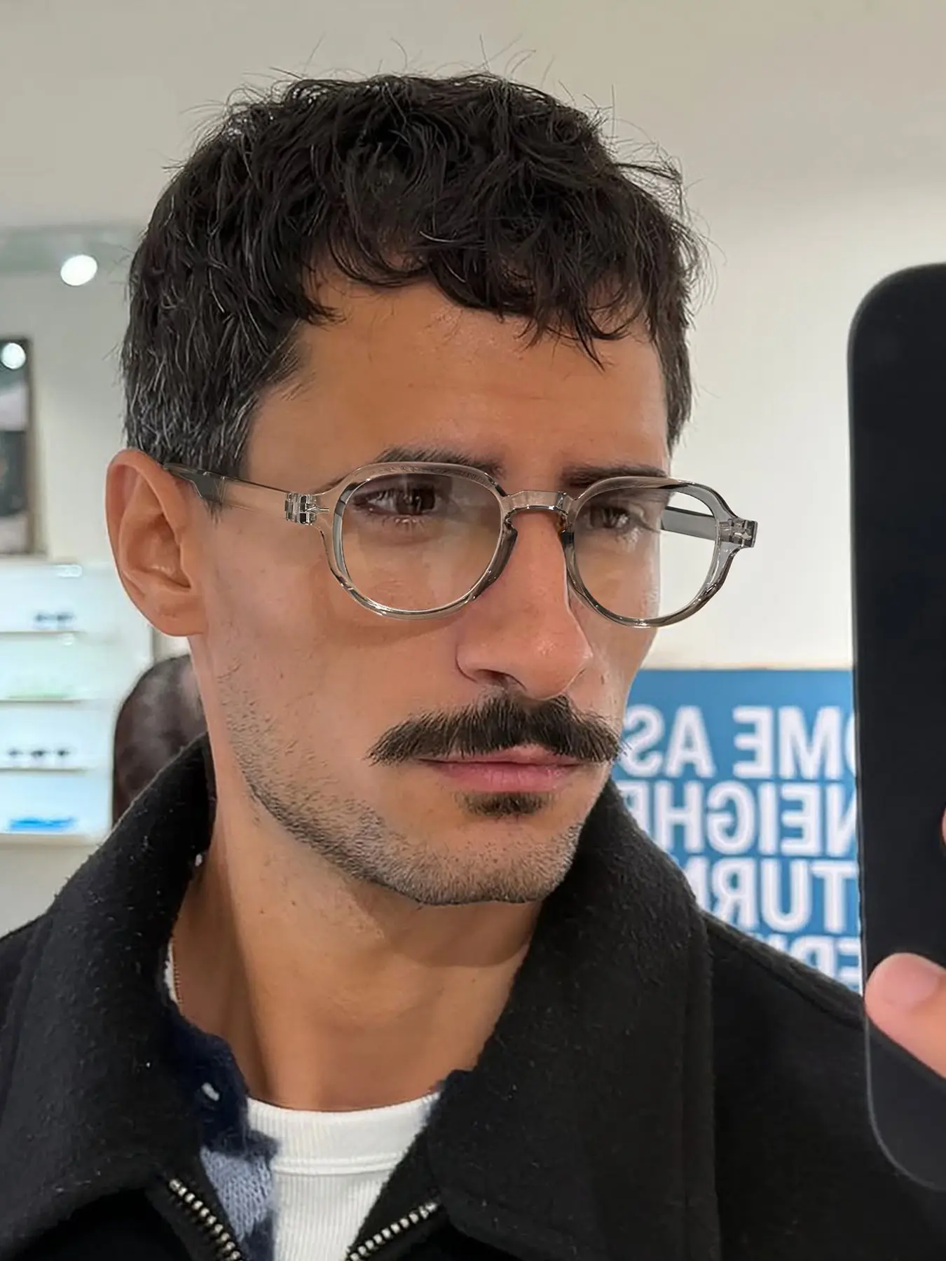 Men's Classic Round Irregular Small Frame Glasses, Lightweight Durable PC Frame, Clear Transparent Lenses, Casual Fashion Style, Lightweight Eyeglasses, Eyewear