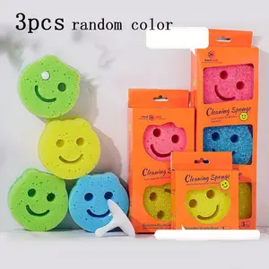3-Piece Heavy-Duty Scratch-Free Heat Resistant Sponge Set, Dishwashing Sponge, Dish Sponges, Blue Colors, Durable Kitchen Cleaning Tool