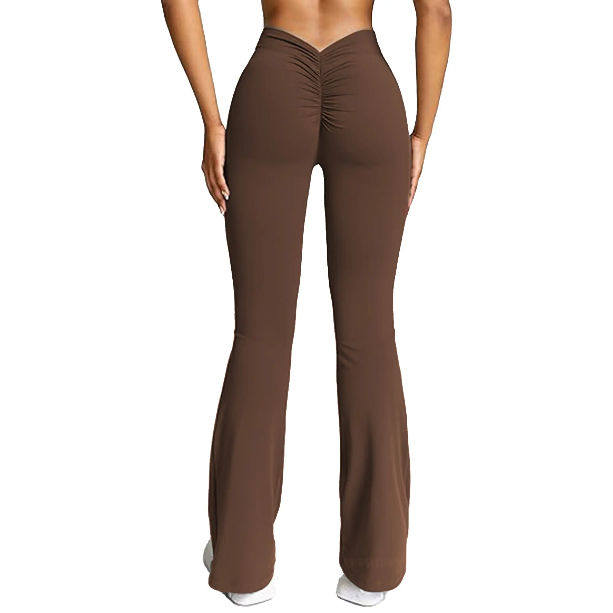 Flared Leggings for Women, High-Waist Yoga Pants with No Front Seam, Soft Stretchy Fabric for Gym and Daily Wear, S, High-Stretch Women's Sports Leggings, No Closure, Quick Dry