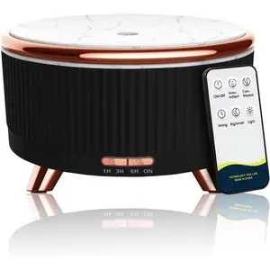 Diffusers for Essential Oils Large Room, 500ml Aromatherapy Diffuser Cool Mist Humidifier with Remote Control,7 Colors Lights & 3 Mist Mode Waterless Auto Off for Women Office Home Black