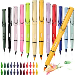 12 Colors Forever Pencil with Erase Capability - Long Lasting Writing Infinity Pencil , Never Sharpen Everlasting Inkless Pencil for Sketch, Drawing, School Supplies