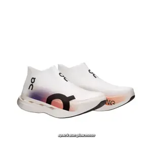 Elite Marathon Racing Shoes, White and Pink Gradient Colorway, Laceless Design