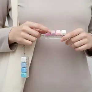 Adult Keyboard Keychain Set, Fidget Gadget, Silent Fidget Keychain, Fidget Toy for Anxiety Relief & Stress Management, Sensory Toys for Autism (blue & )